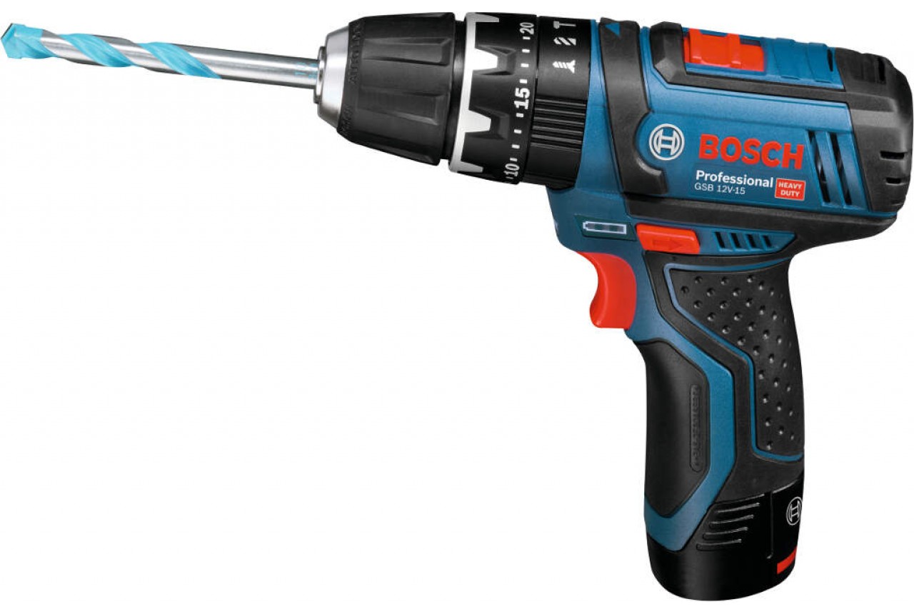 Bosch GSB 12V-15 akumulatorska bušilica-odvrtač sa 2x2,0 Ah Li-Ion baterije u koferu