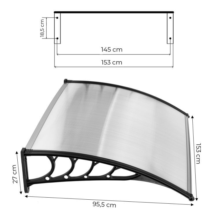 Nadstrešnica za ulazna vrata 150x80 cm - Slika 7