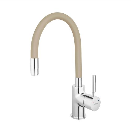 Baterija za sudoperu sa fleksibilnom lulom bež Ferro Zumba BZA4P