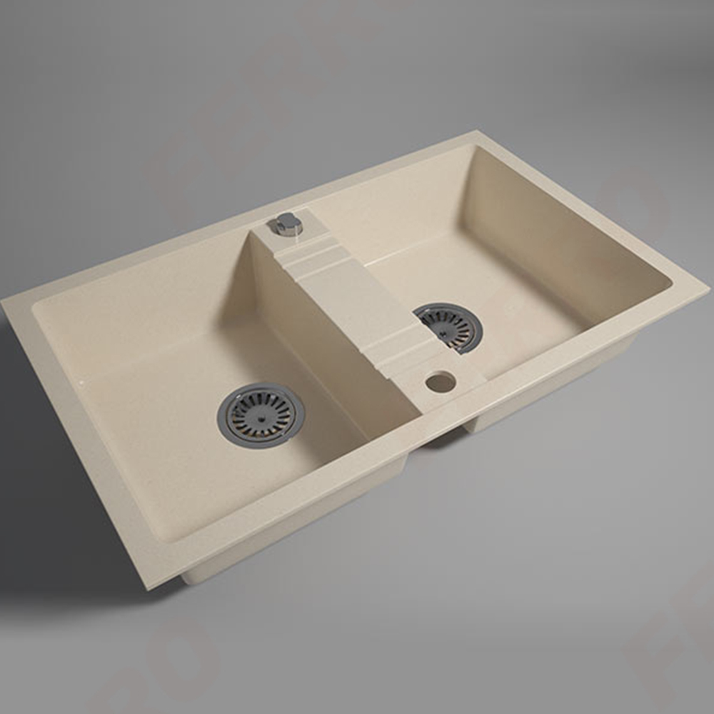 GRANITNA SUDOPERA DVODELNA BEŽ DRGM2/48/78SA - Slika 2