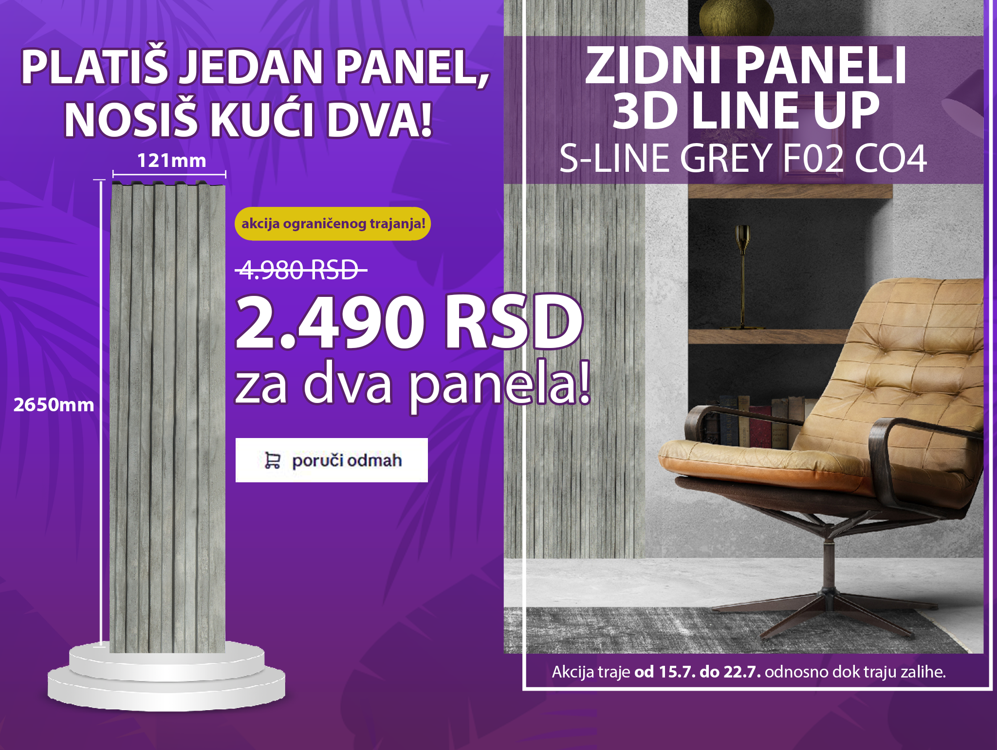 zidni paneli 3d line up aakcija dva po ceni jednog